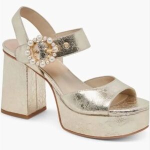 Dolce Vita Gold Platform Heels